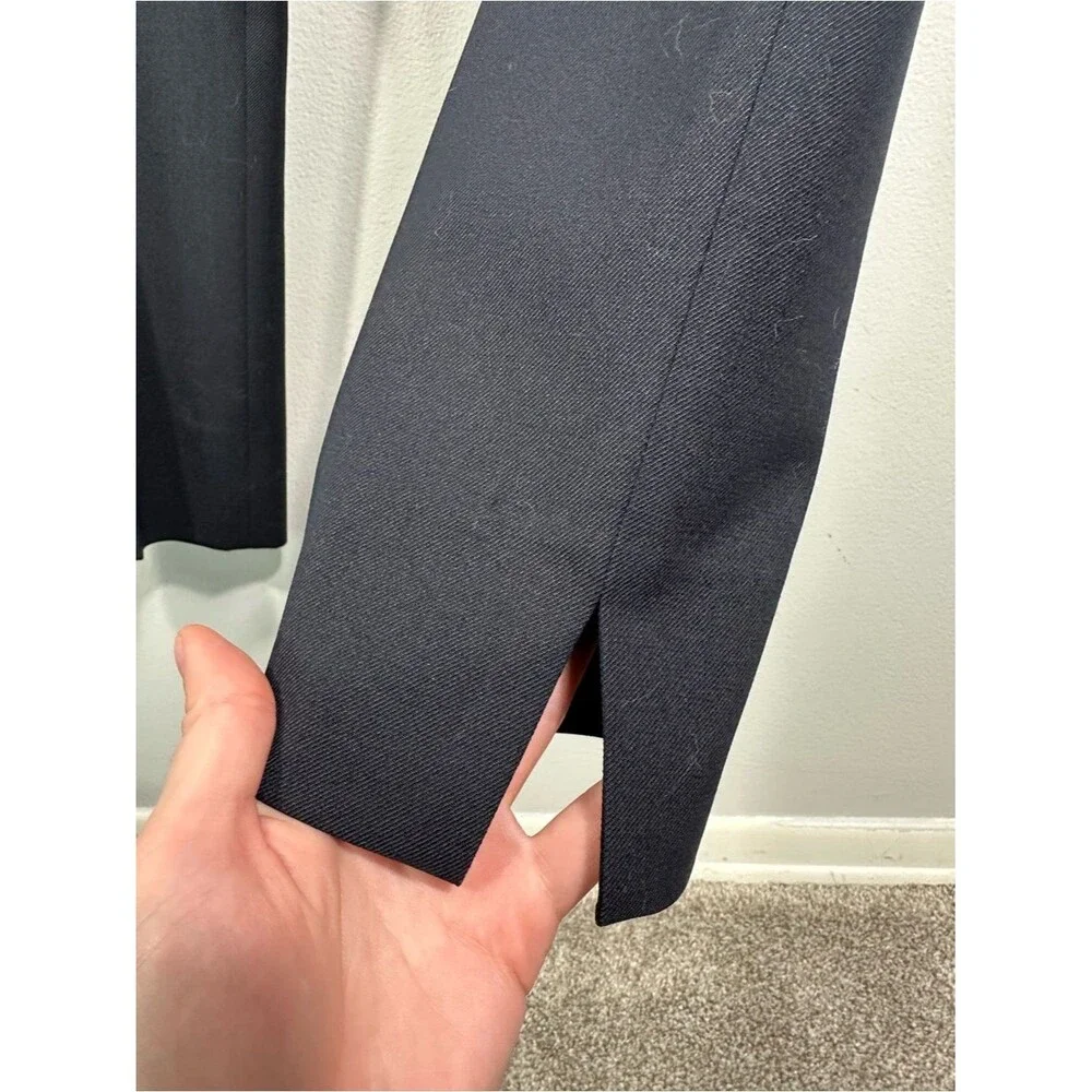 Veronica Beard Renzo Navy Blue Trouser Pants Creast Button Trouser Pants Size 10